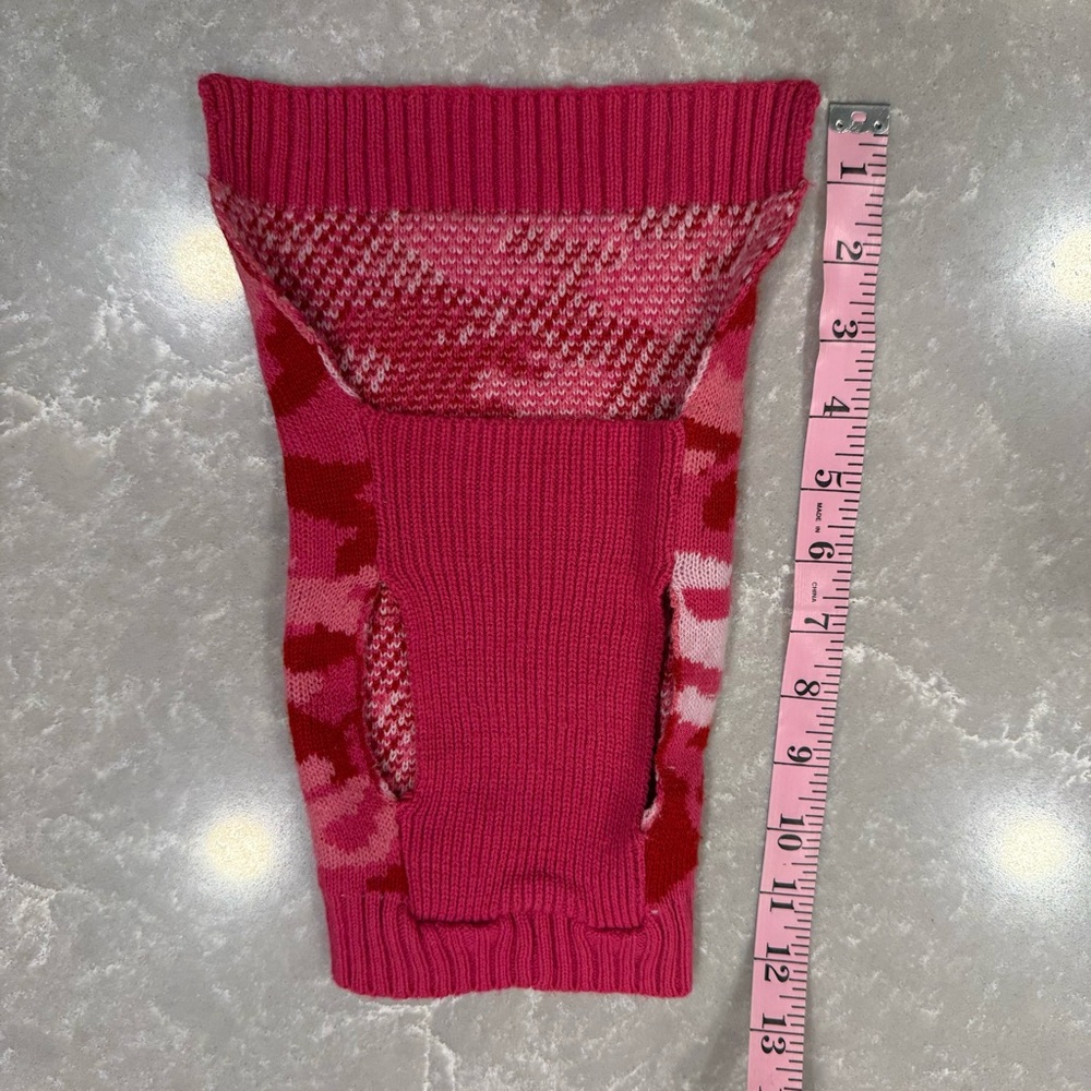 Perfectly Pet Pink Camo Dog Sweater Size Small — Knit Warm Pet Pullover - Picture 4 of 5